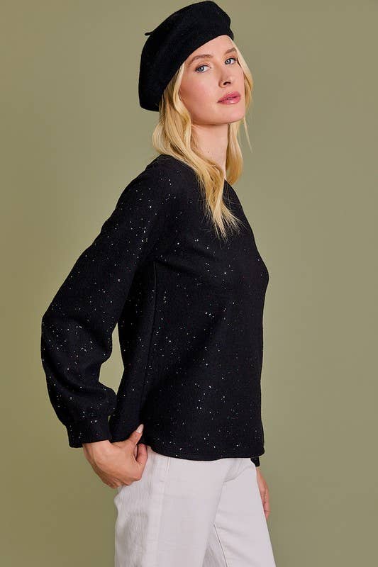 LONG SLEEVE ONE SHOULDER PUNCHINELLA TOP