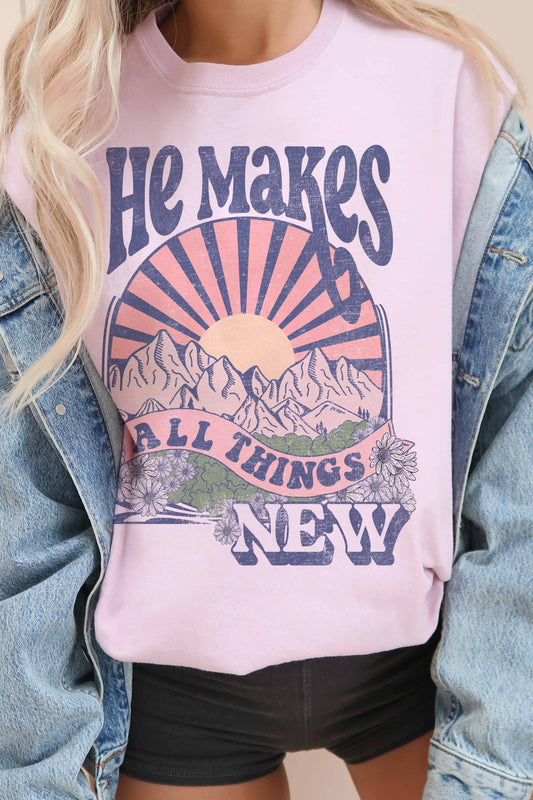 HE MAKES ALL THINGS NEW OVERSIZED GRAPHIC TEE