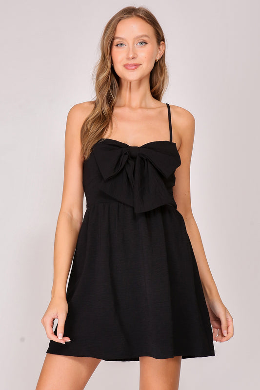 Black Bow Mini Dress