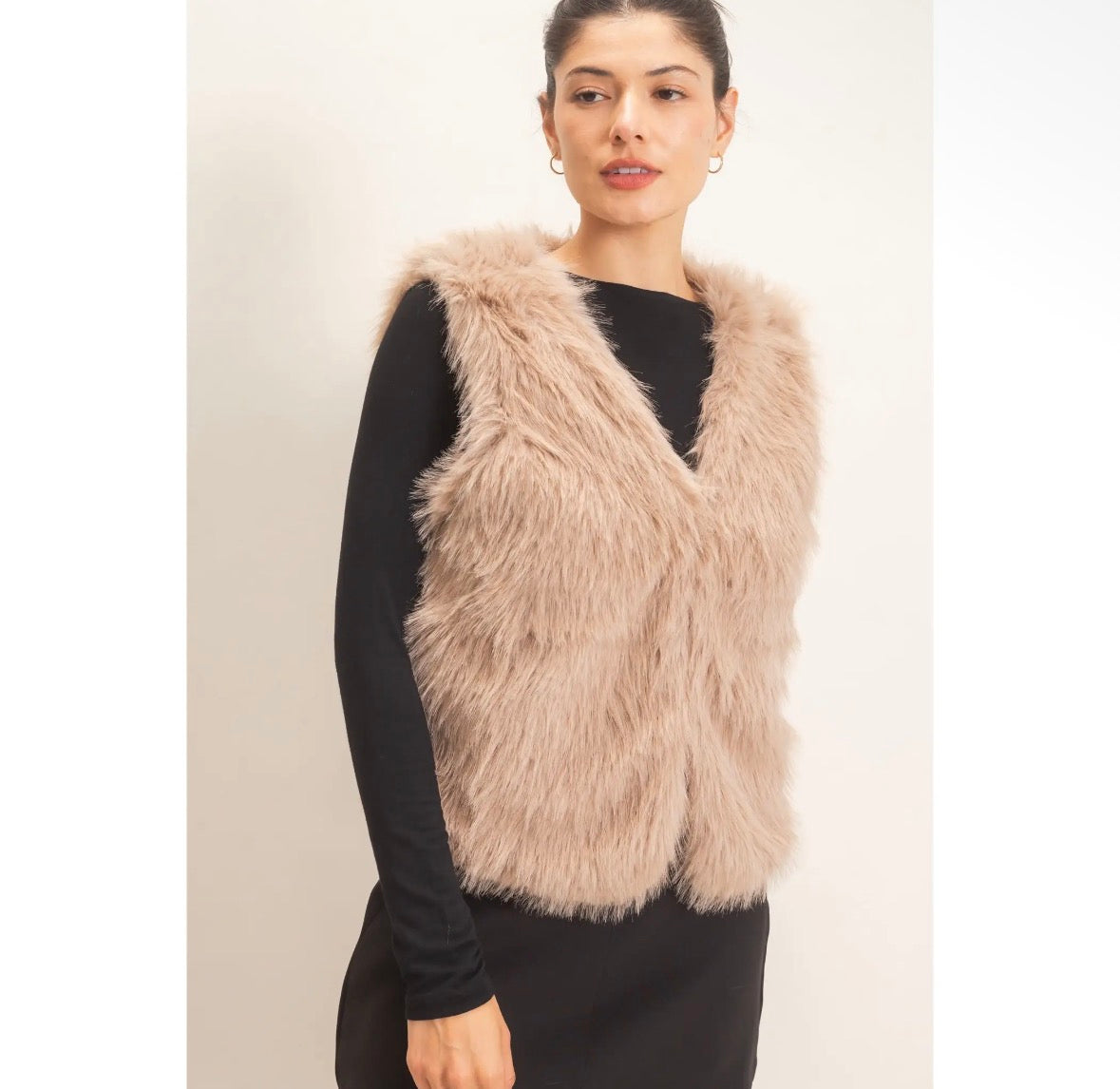 Faux Fur Open Front Vest