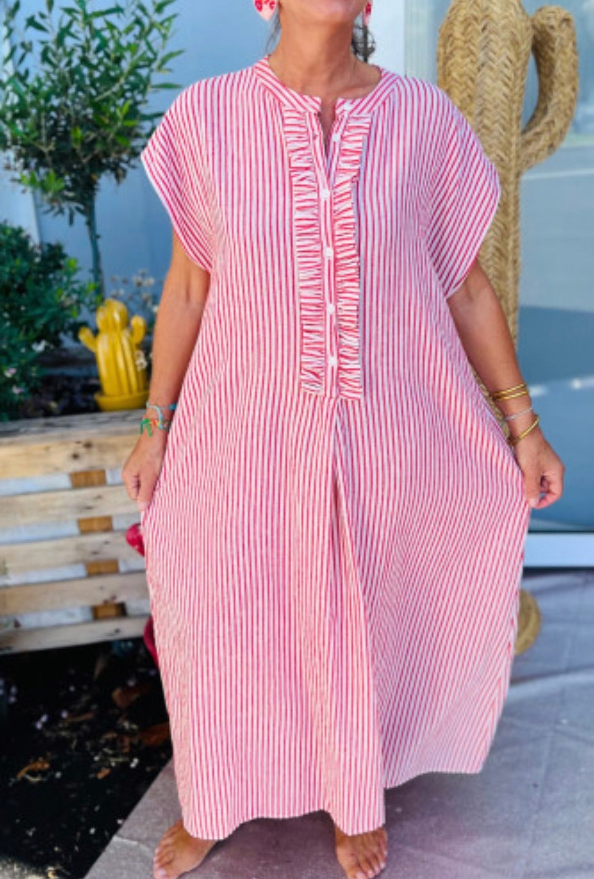 Red Stripe Maxi Dress