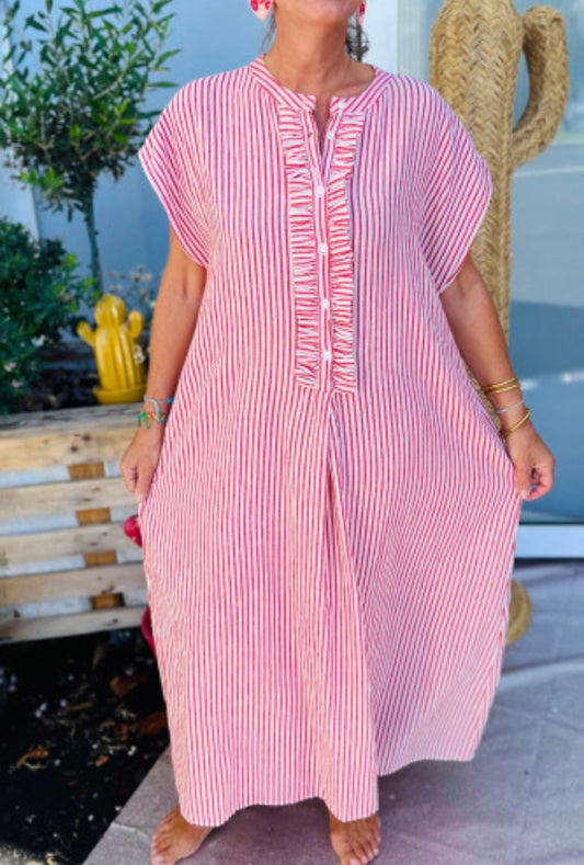Red Stripe Maxi Dress