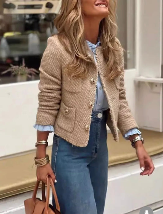 Gold Camel Tweed Jacket
