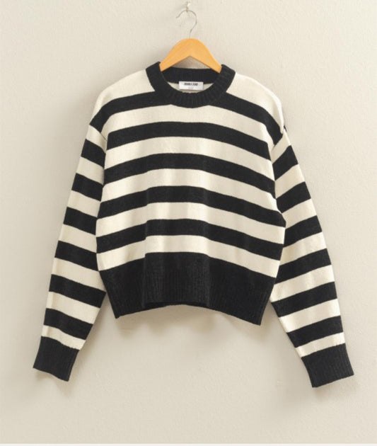 Black/Cream Stripe Sweater
