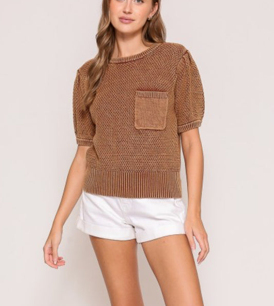 Mineral Wash Sweater Brown