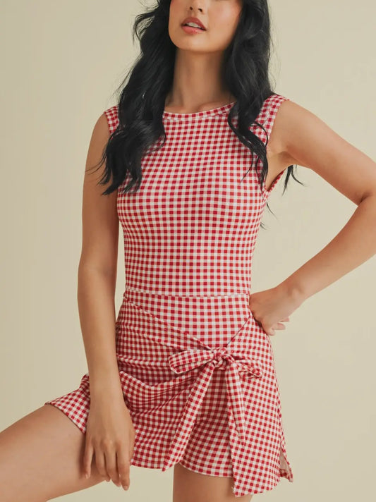 Red Gingham Tennis Dress