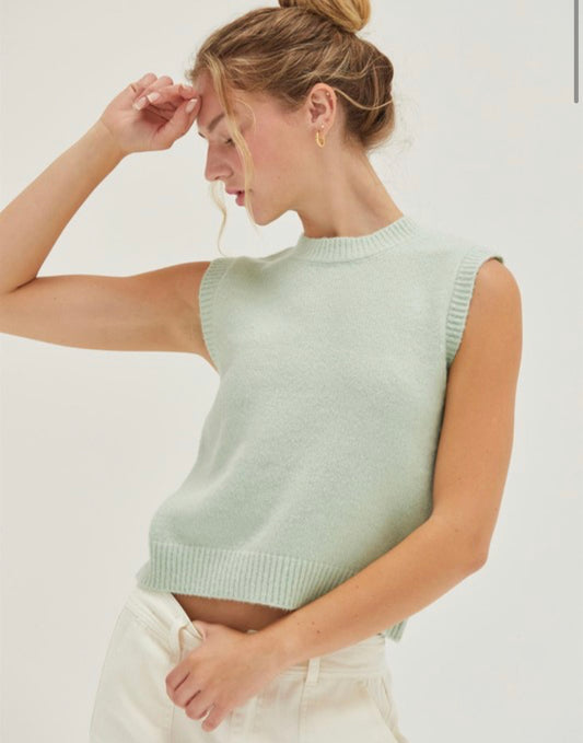 Sleeveless Sweater Mint