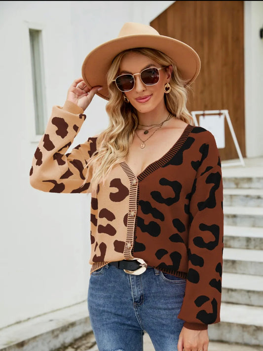 Leopard Button up Cardigan