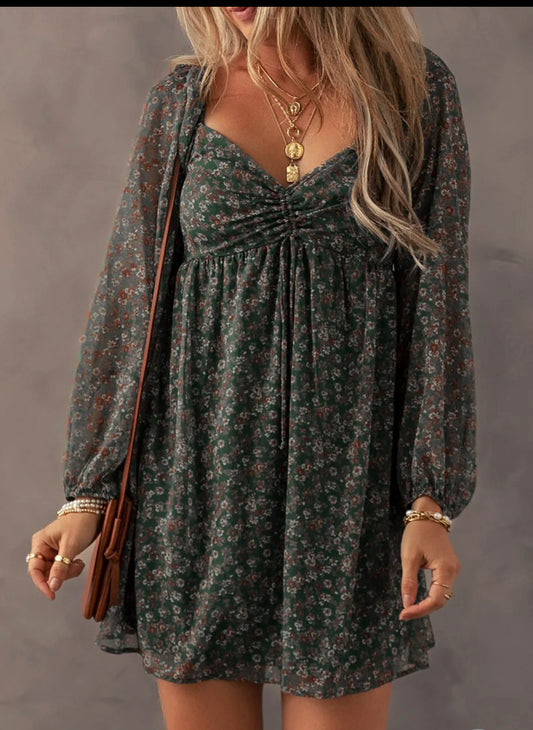 Green Floral Dress