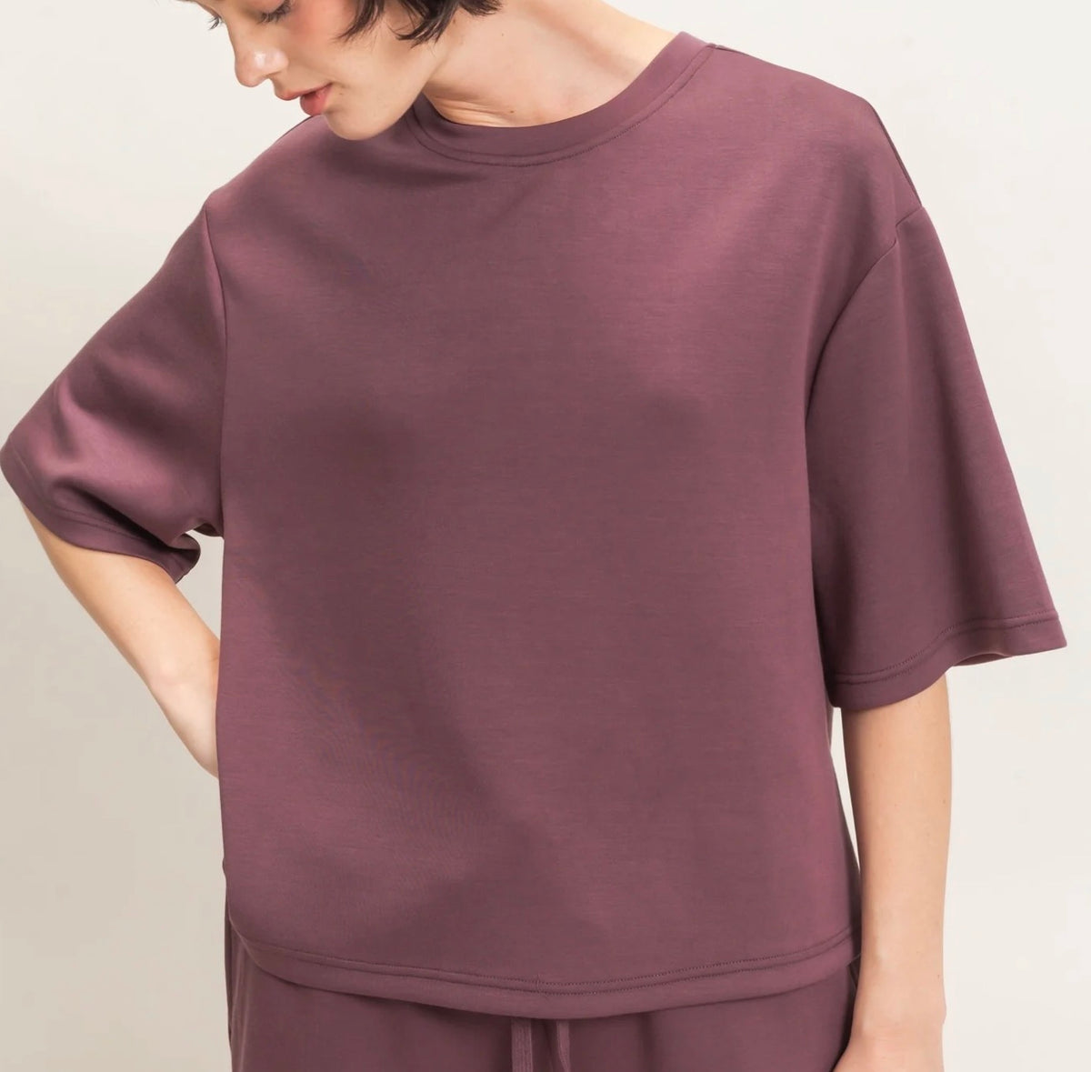 Soft Short Sleeve Top Cocoa