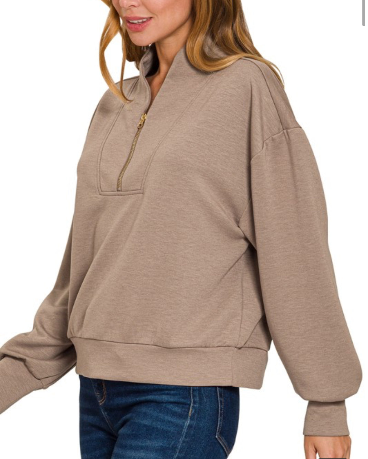 Scuba 1/4 Zip Pullover Mocha