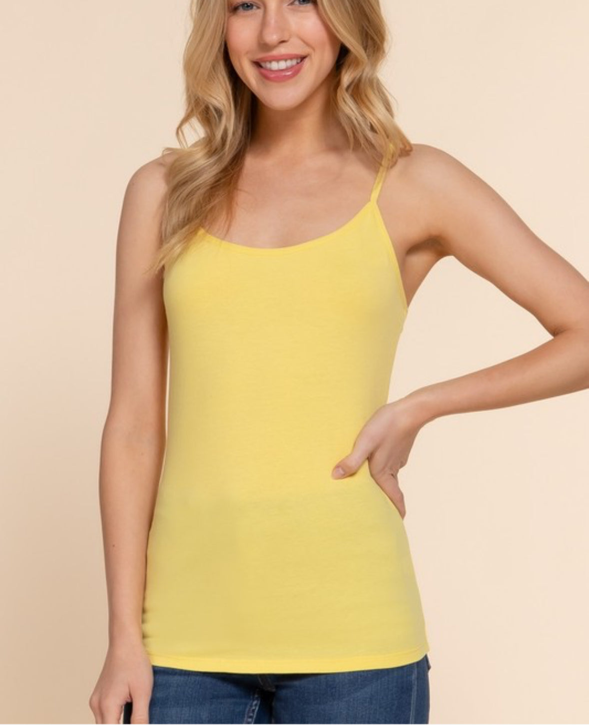 Spaghetti Strap Tank Yellow