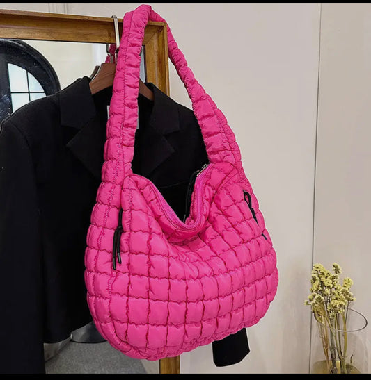 Quilted Overnight Bag - Pink