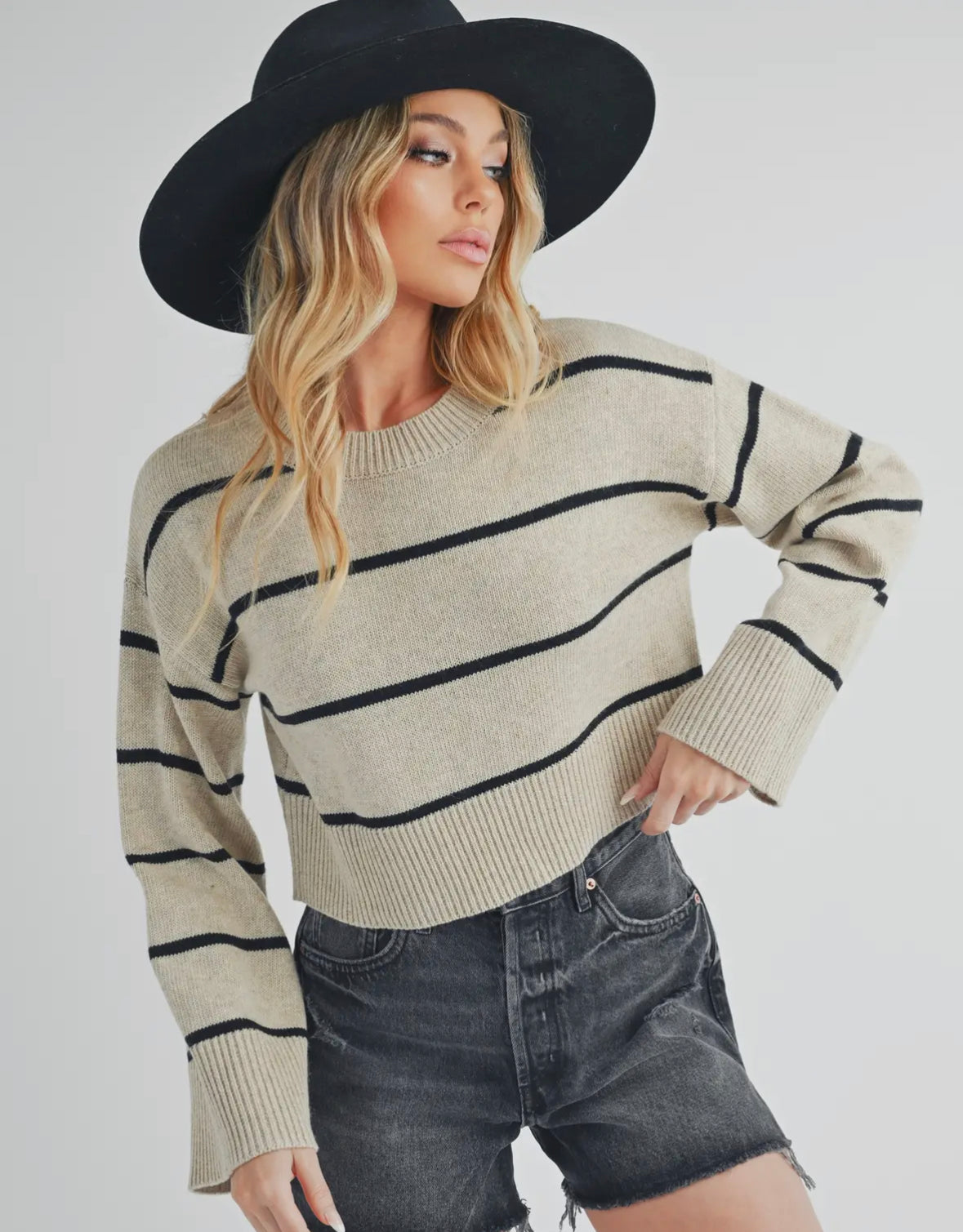 Oatmeal Striped Sweater