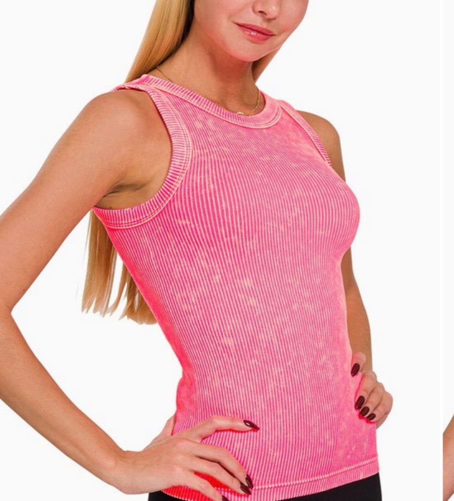 2 Way Mineral Tank Neon Pink