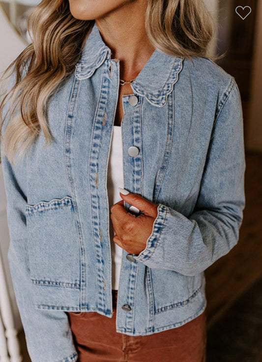 Scallop Denim Jacket