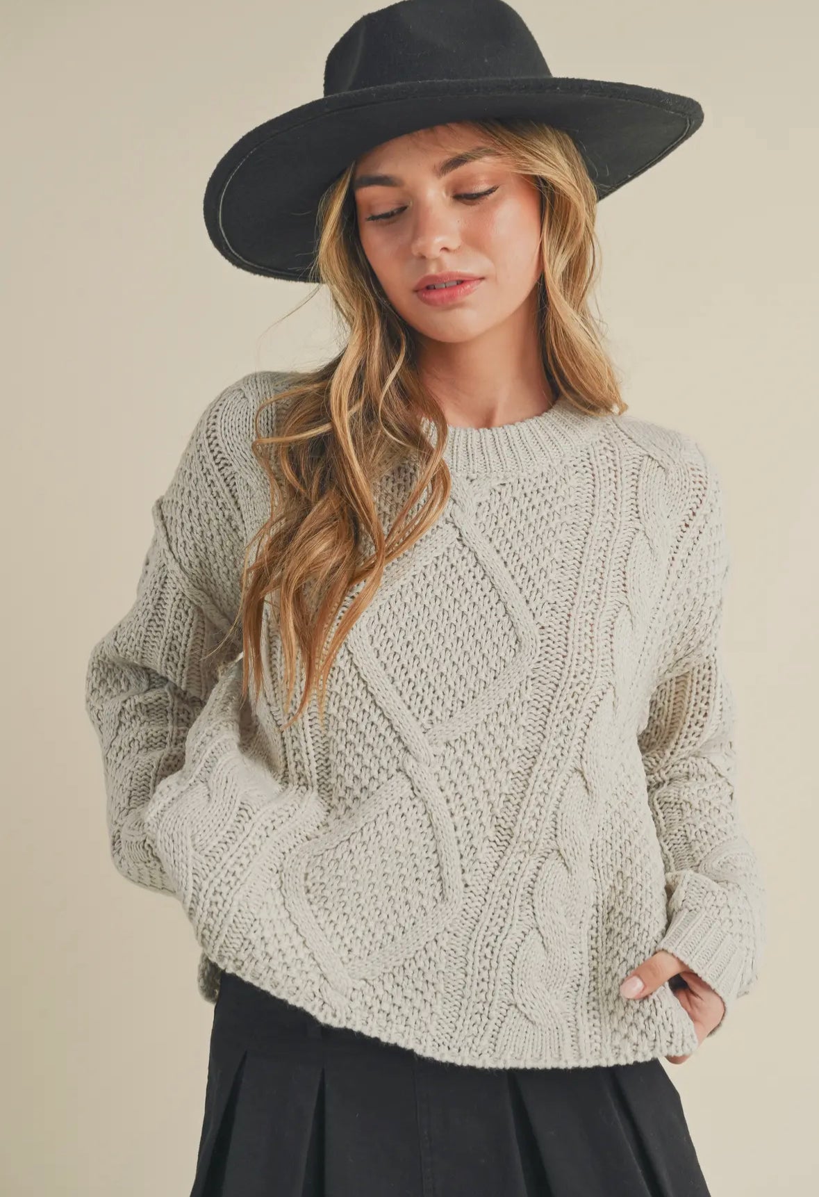 Cable Knit Grey Sweater