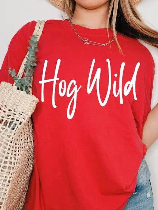 Hog Wild Red Tee