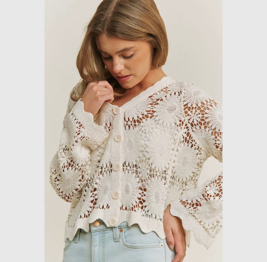 Scallop Crochet Button Up