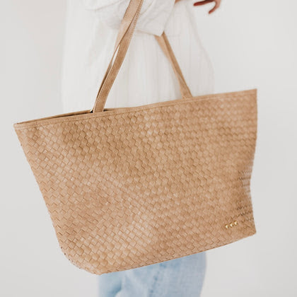 Woven Tiffany Organizer Tote Taupe