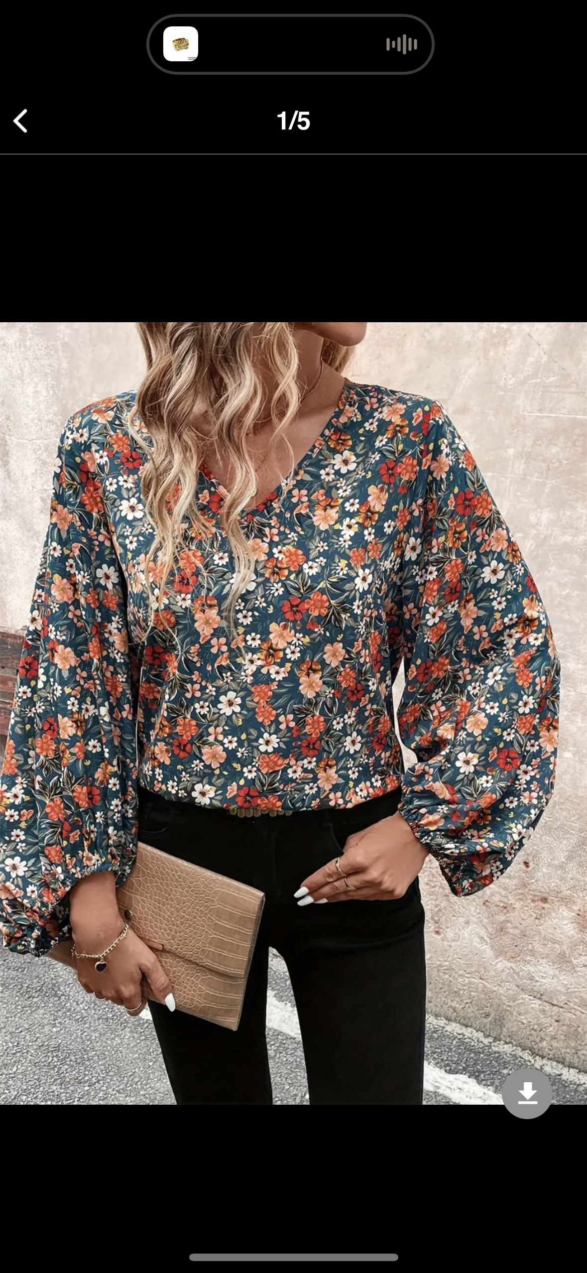 Floral Bubble Sleeve Top
