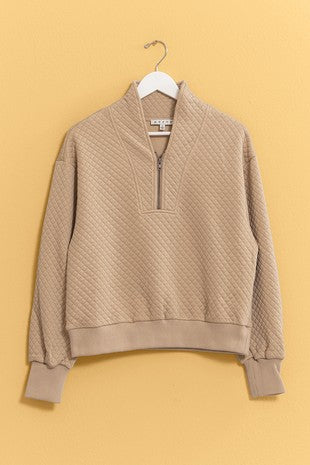 HYFVE 1/4 Zip Taupe Pullover