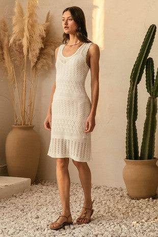 Crochet Dress Off White