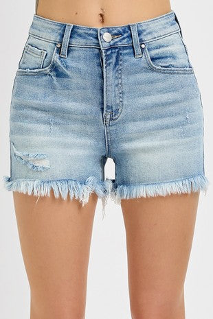 Risen Light Wash High Rise Shorts