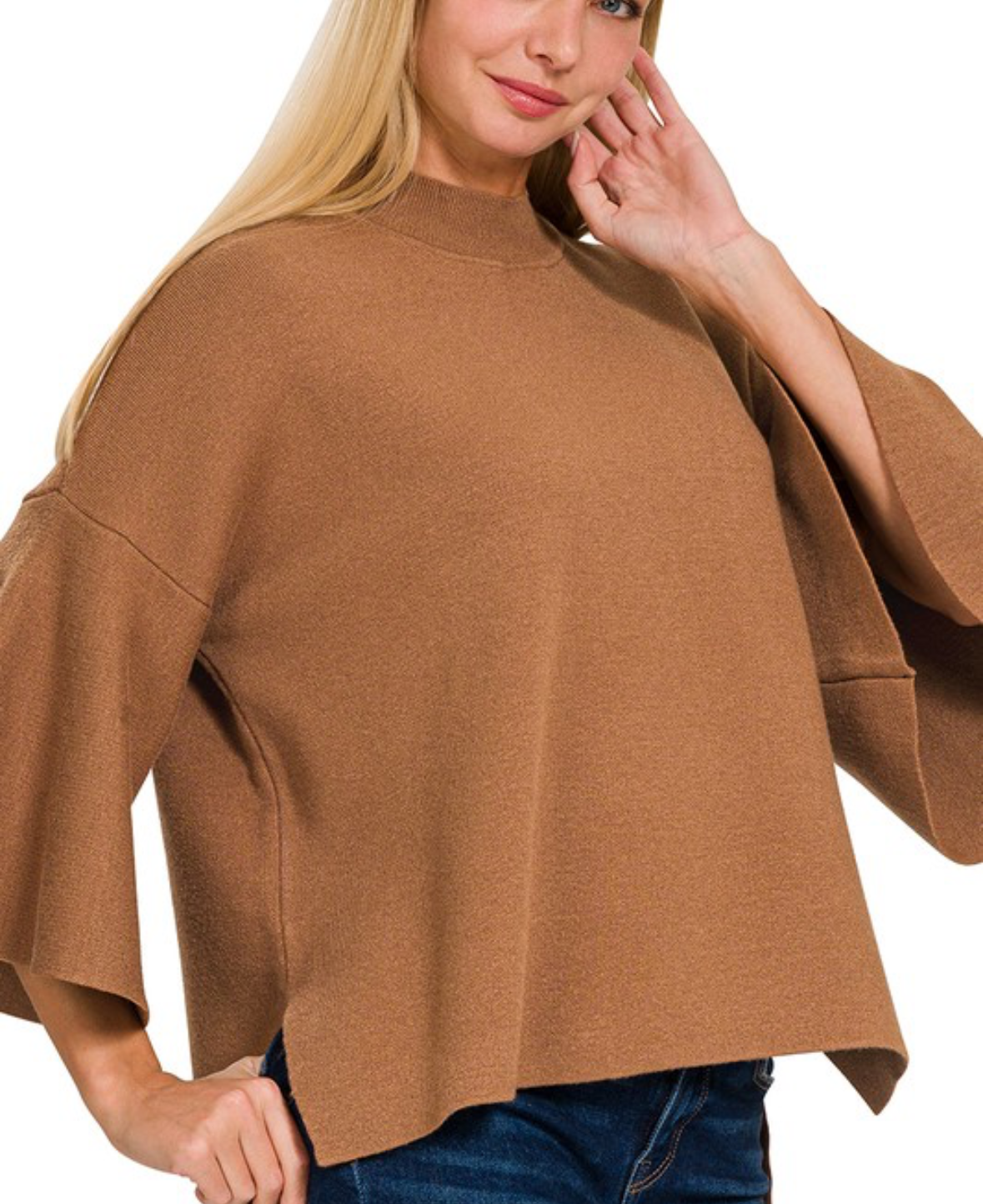 Bell Sleeve Sweater Camel