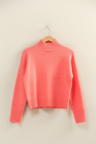 Mock Neck Sweater Pink