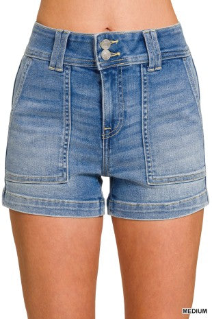 Utility Pocket Denim Shorts