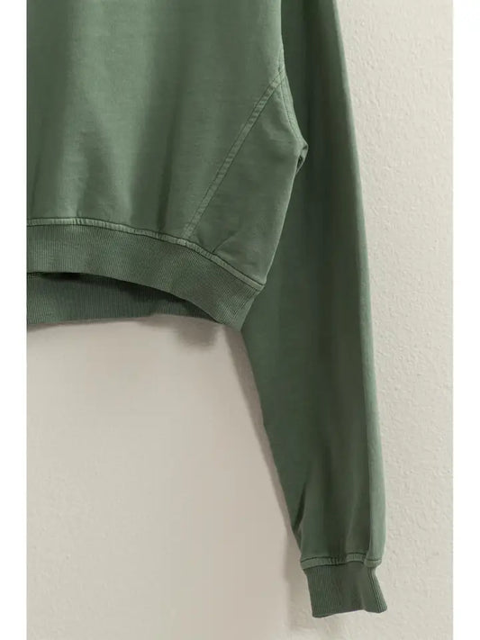 HYFVE Long Sleeve Crop Sweatshirt - Green