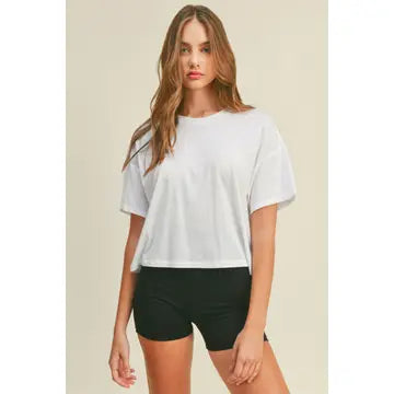 Oversized Crop Short Sleeve - White