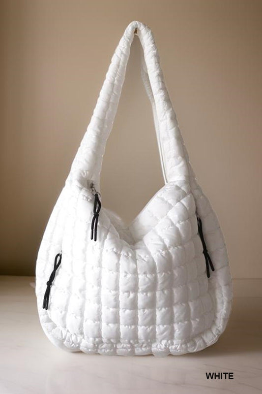 Quilted Overnight Bag-White