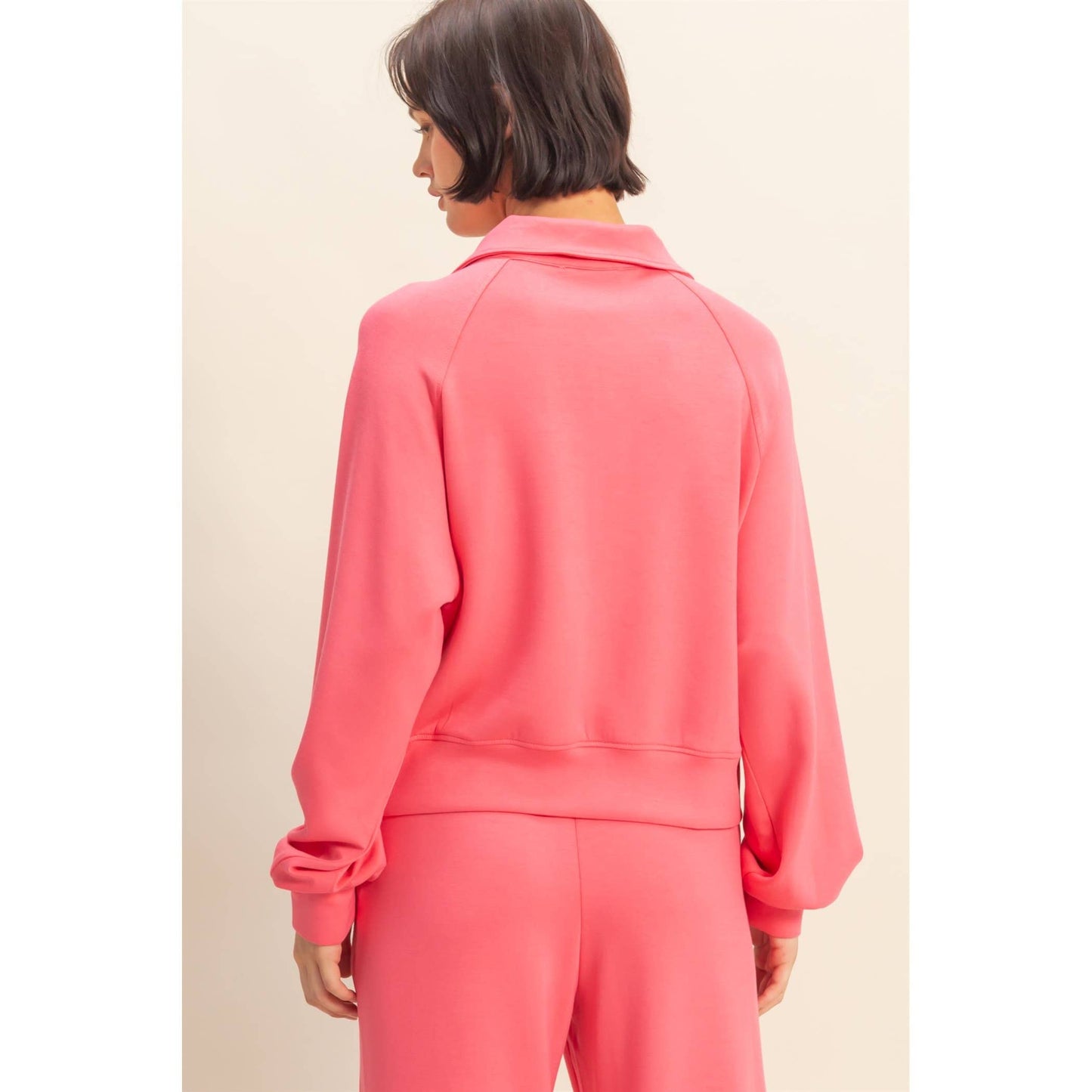 Scuba Half Zip-Up High Neck Collar Sweatshirt