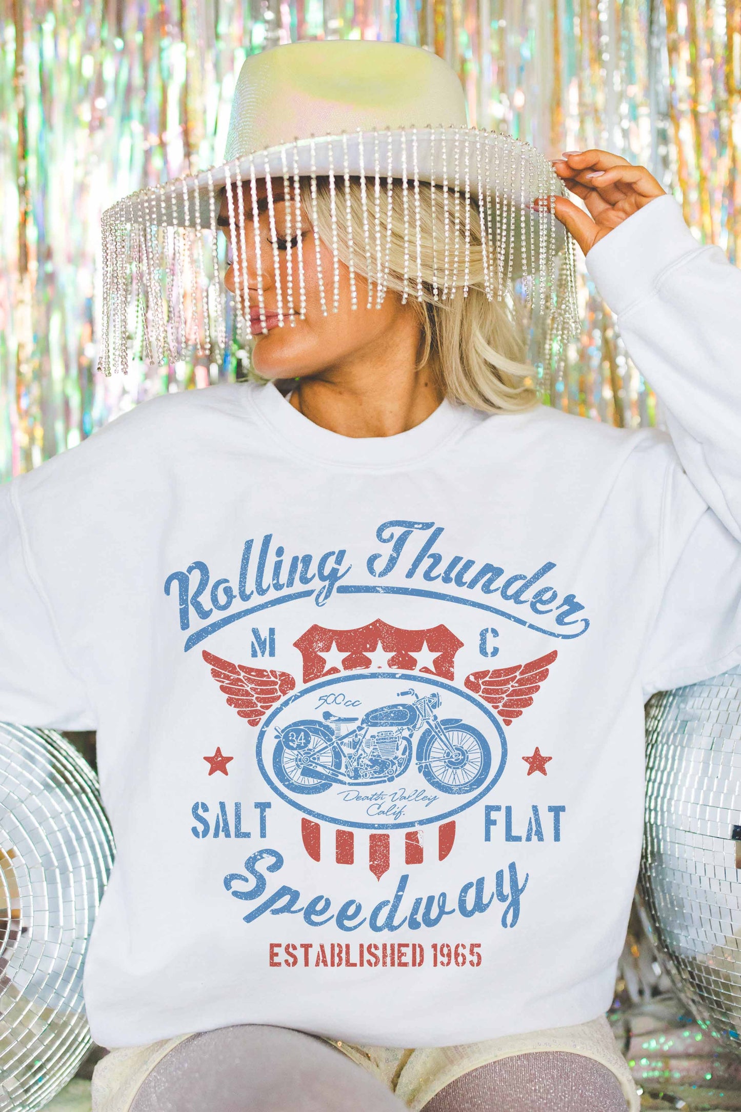 ROLLING THUNDER OVERSIZED GRAPHIC SWEATSHIRTS