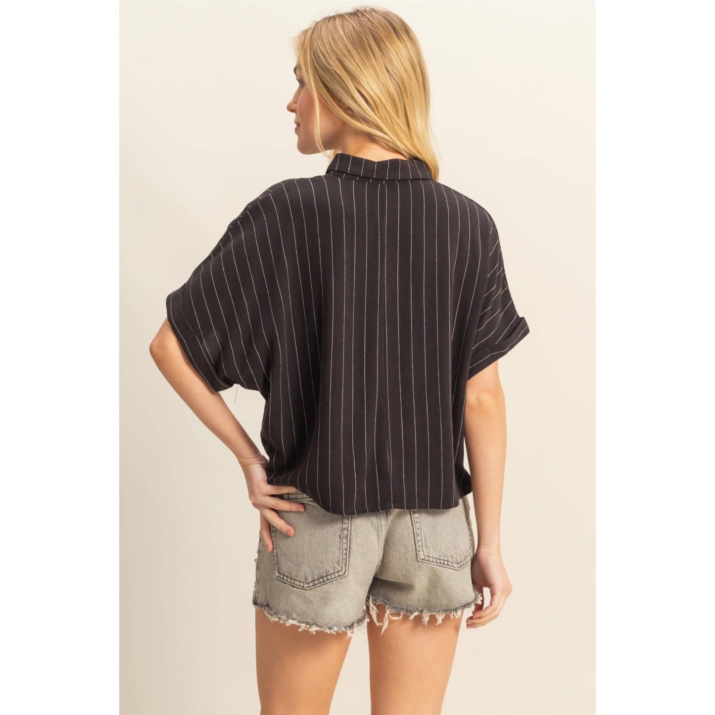 Linen Striped Button Down Shirt