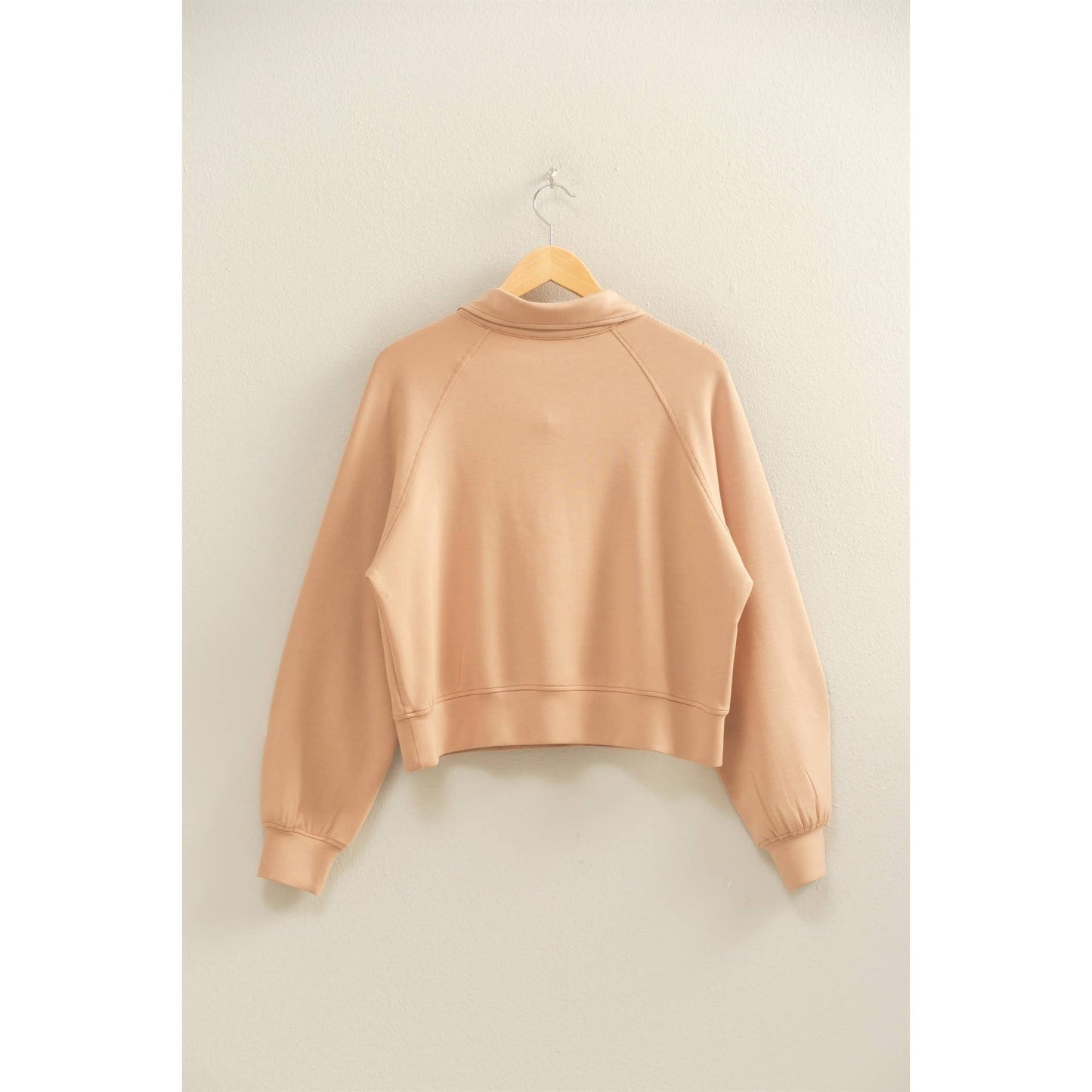 Scuba Half Zip-Up High Neck Collar Sweatshirt