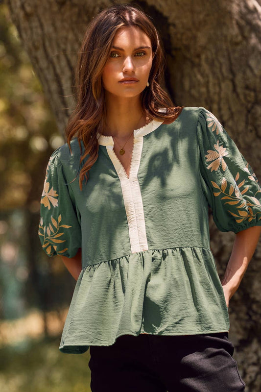 Solid Airflow Peplum Blouse
