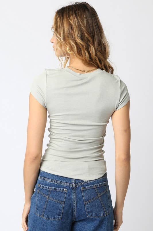 Serena Ribbed Cap Sleeve Top