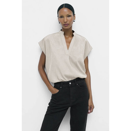 Soft Matte Drop Shoulder Blouse