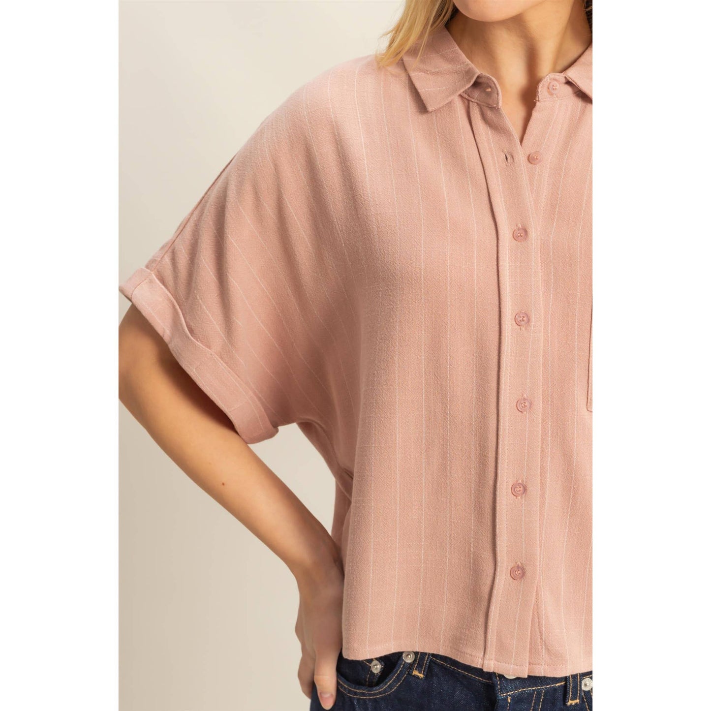 Linen Striped Button Down Shirt