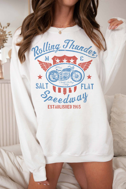 ROLLING THUNDER OVERSIZED GRAPHIC SWEATSHIRTS