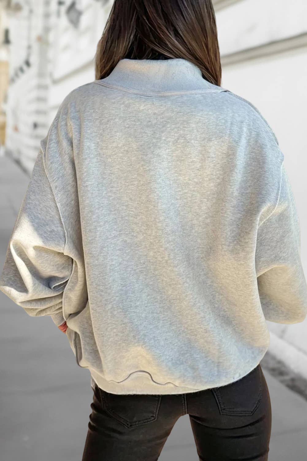 Reversible Oversize Valentine Mock Neck Sweatshirt | S-XL