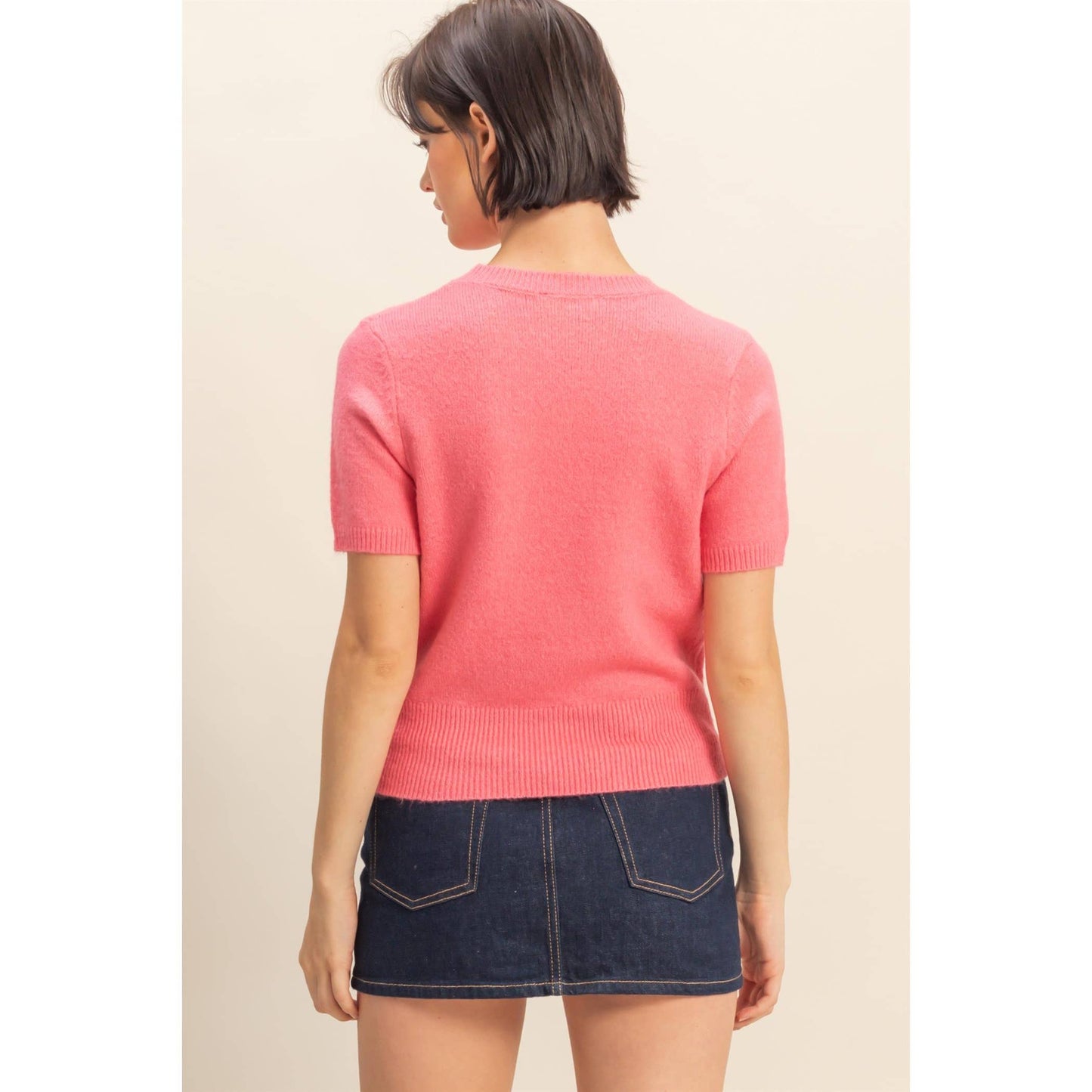 Short Sleeve Sweater Top