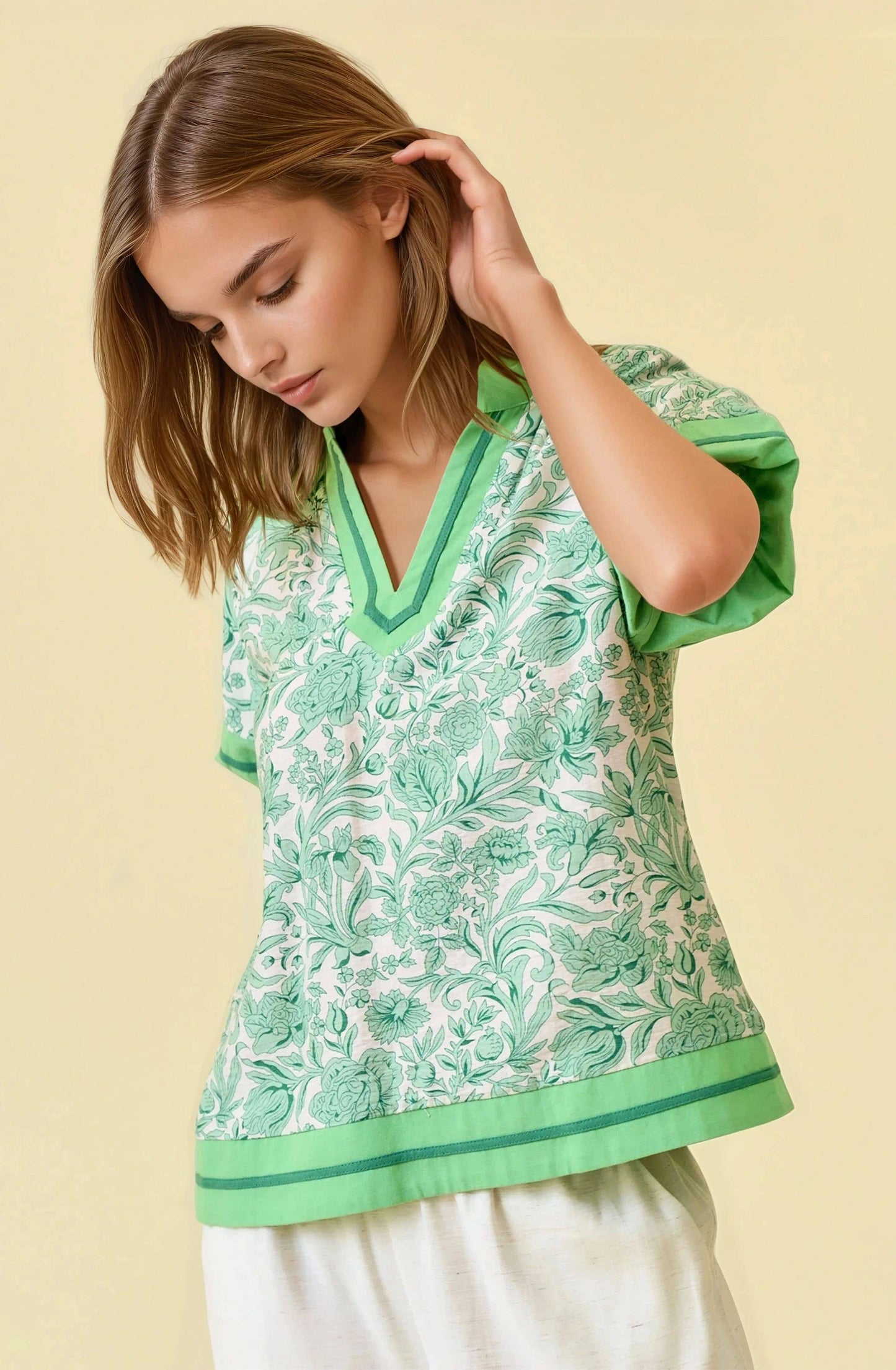 FLORAL PRINTED RUFFLE TIERED TOP