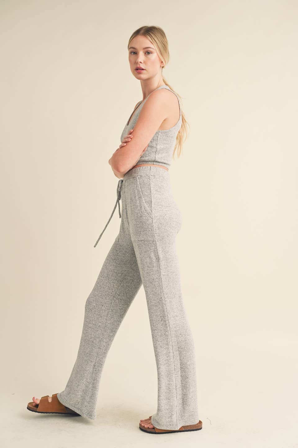 Soft Brushed Hacci Lounge Tank and Pants Set