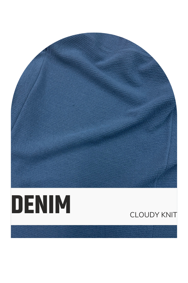 ROUND NECK CLOUDY KNIT 1/2 SLEEVE TOP