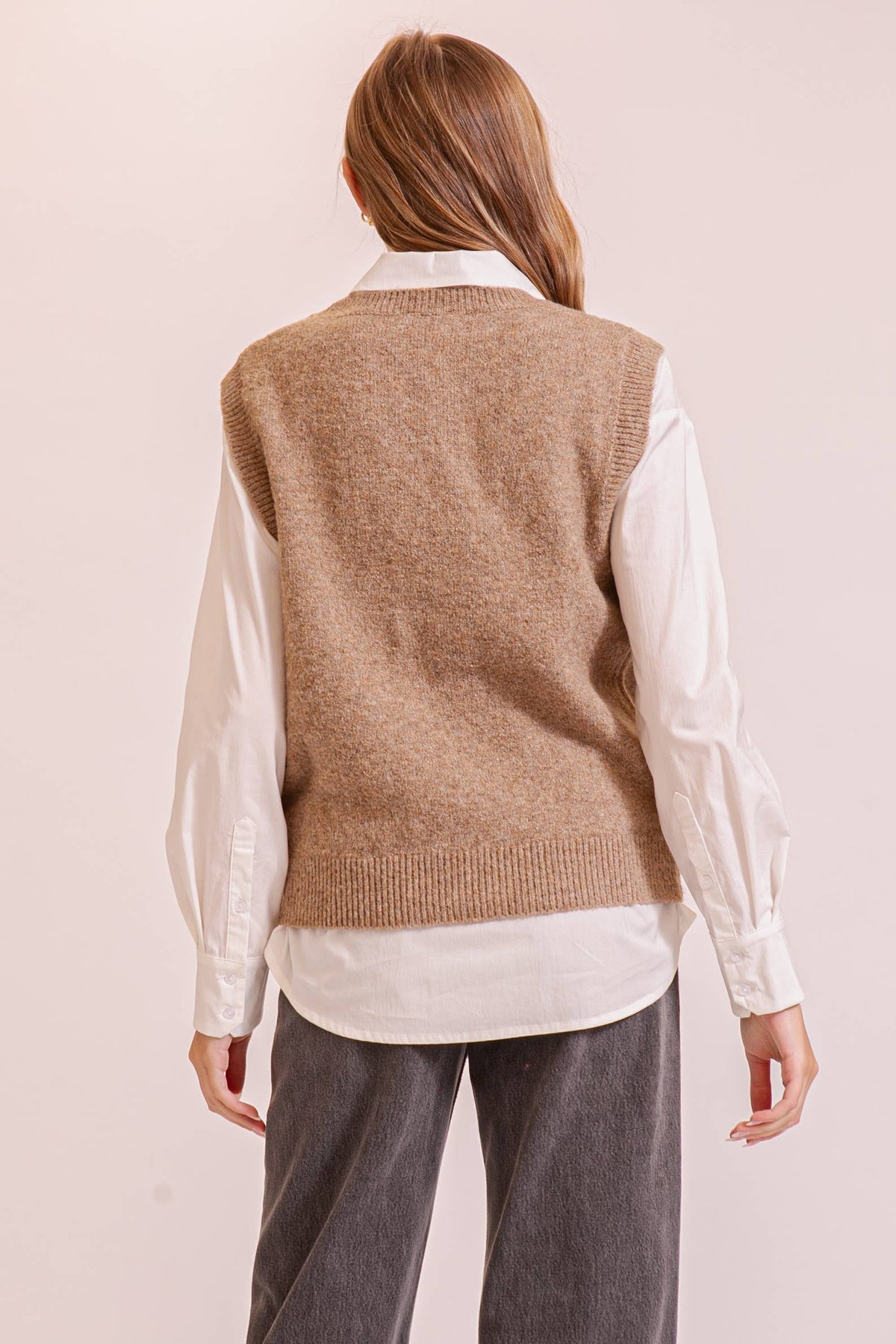 Sleeveless Cable Knit Sweater Vest