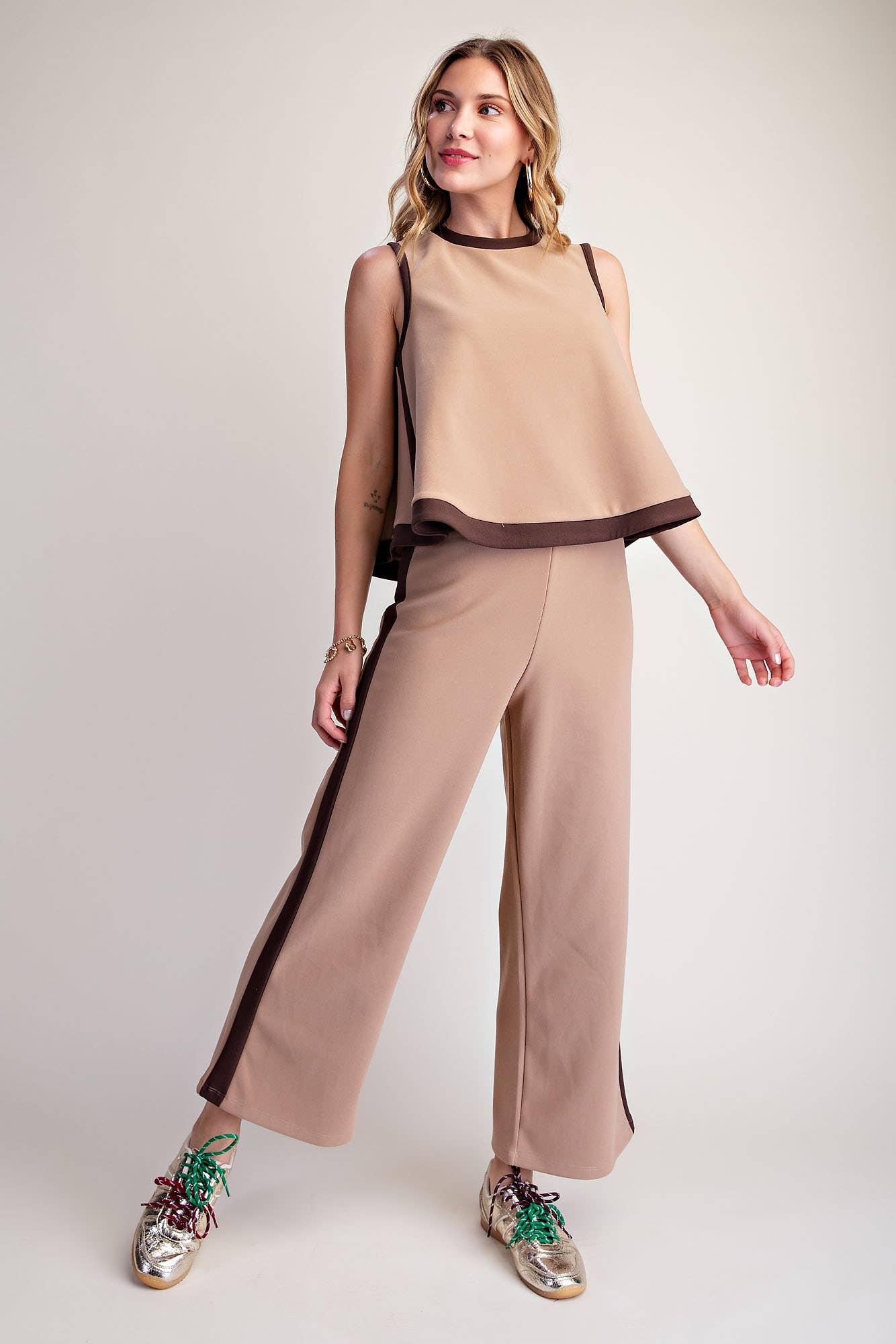 Everyday Pull-On Contrast Pants